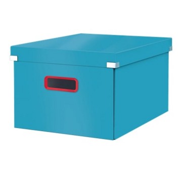 Pudełko do przechowywania z pokrywką A4 LEITZ COSY Click&Store laminowany karton kol. niebieski średnie [53480061]