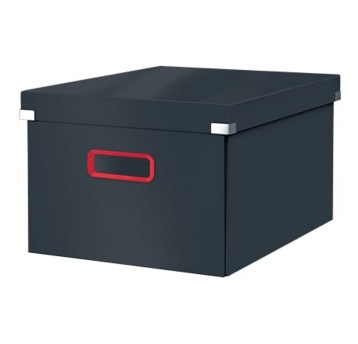 Pudełko do przechowywania z pokrywką A4 LEITZ COSY Click&Store laminowany karton kol. szary średnie [53480089]