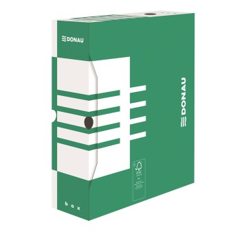 Pudło archiwizacyjne A4 100mm DONAU kol. zielony [7661301FSC-06]