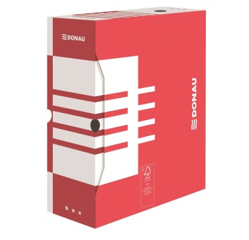 Pudło archiwizacyjne A4 120mm DONAU kol. czerwony [7662301FSC-04]