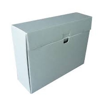 Pudło archiwizacyjne kopertowe A4 350 x 260 x 80mm kol. szary 450g/m2 tektura kwaśna [PAF80]