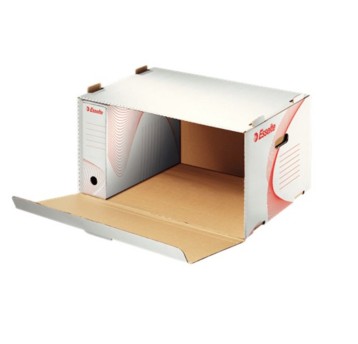 Pudło archiwizacyjne zbiorcze 360 x 258 x 540mm ESSELTE kol. biało-czerwony otwierane z przodu [128910]