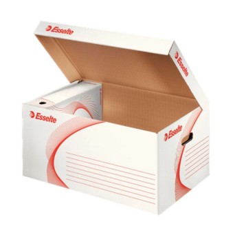 Pudło archiwizacyjne zbiorcze 365 x 255 x 550mm ESSELTE kol. biało-czerwony otwierane od góry [128900]