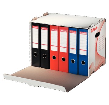 Pudło archiwizacyjne zbiorcze 525 x 338 x 306mm ESSELTE kol. biały otwierane z przodu na segregatory [10964]