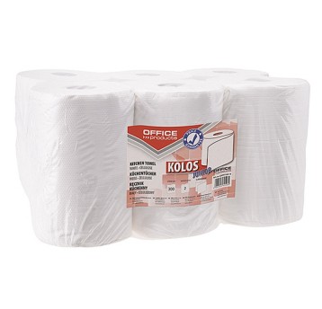 Ręcznik papierowy kuchenny w roli OFFICE PRODUCTS Kolos Junior celuloza 2 warstwy | Ø165mm szer. 210mm dł. 60m 300 listków | kol. biały 1 rolka [22047168-14]