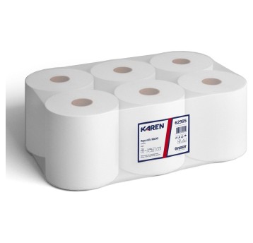 Ręcznik papierowy w roli KAREN Maxi celuloza 2 warstwy | Ø190mm szer. 200mm dł. 150m | kol. biały 1 rolka [62995]