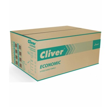 Ręcznik papierowy ZZ CLIVER Economic 4000 makulatura 1 warstwa | szer. 250mm dł. 210mm 200 listków | kol. biały 1 binda P60 [2264]