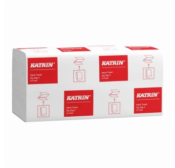 Ręcznik papierowy ZZ KATRIN Classic makulatura 2 warstwy | szer. 230mm dł. 224mm 200 listków | kol. biały 1 binda [35298]