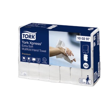 Ręcznik papierowy ZZ TORK Xpress Multifold H2 celuloza 2 warstwy | szer. 340mm dł. 212mm 100 listków | kol. biały 1 binda system H2 [100297]