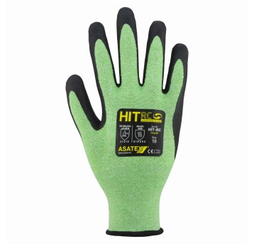 Rękawice dzianinowe ASATEX HIT-RC kol. czarno-zielony rozmiar 10 dzianinowa drobnotkana z mikropianką 1 para