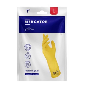 Rękawice jednorazowe gospodarcze foliowe MERCATOR L kol. przezroczysty 100 szt.