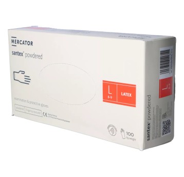 Rękawice jednorazowe medyczne lateksowe MERCATOR pudrowe L 100 szt.