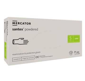 Rękawice jednorazowe medyczne lateksowe MERCATOR pudrowe S 100 szt.