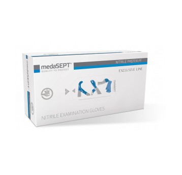Rękawice jednorazowe medyczne nitrylowe MEDASEPT bezpudrowe S kol. niebieski 100 szt.