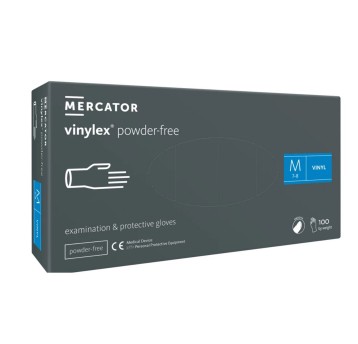 Rękawice jednorazowe medyczne winylowe MERCATOR M kol. przezroczysty 100 szt.