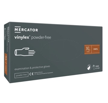 Rękawice jednorazowe medyczne winylowe MERCATOR XL kol. przezroczysty 100 szt.