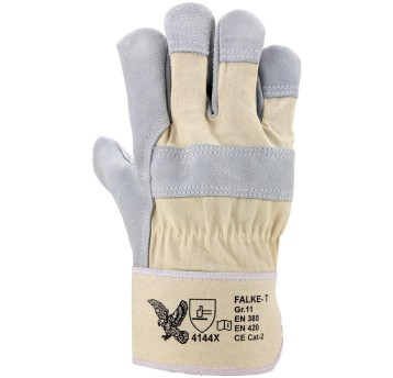 Rękawice monterskie ASATEX FALKE-T kol. szaro-beżowy rozmiar 9 dwoina bydlęca 1 para