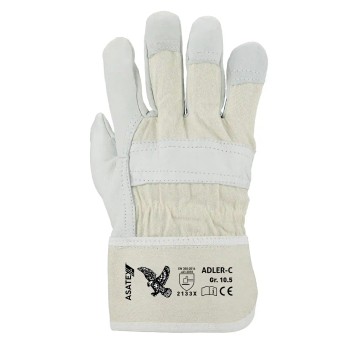Rękawice ochronne ASATEX ADLER-C kat. II kol. naturalny rozmiar 10,5 licowa skóra bydlęca 1 para