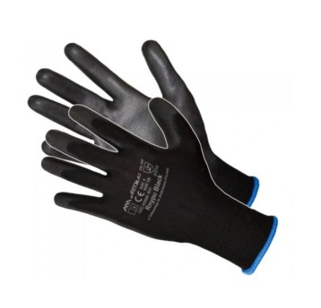 Rękawice wielorazowe robocze dzianina poliestrowa 8 kol. biało-czarny 1 para