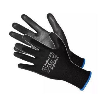 Rękawice wielorazowe robocze dzianina poliestrowa 9 kol. biało-czarny 10 szt.