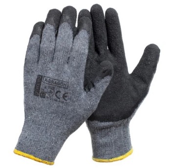 Rękawice wielorazowe robocze dzianina poliestrowa 9 kol. szaro-czarny 1 para