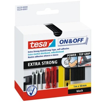 Rzep mocujący TESA ON&OFF Extra Strong 50mm x 1m 1 szt. kol. czarny na taśmie [55229-0000]