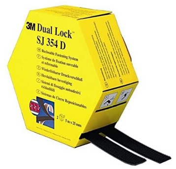Rzep przemysłowy 3M DUAL LOCK SJ354D 25mm x 5m 2 szt. kol. czarny wys. 5,7mm grzybkowy kauczukowy
