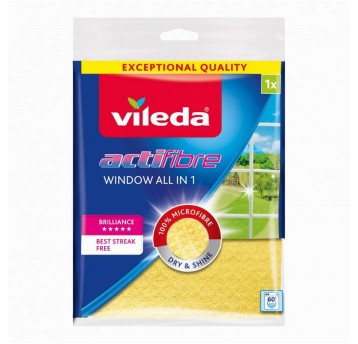 Ścierka do szyb mikrofibra 36 x 32cm VILEDA Actifibre kol. żółty [151708]