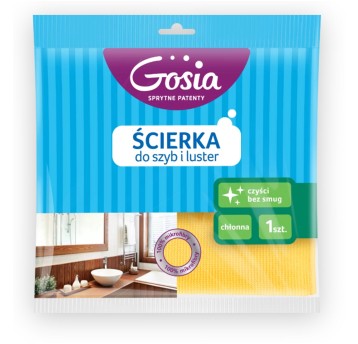 Ścierka do szyb mikrofibra 41 x 38cm GOSIA kol. żółty