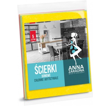Ścierka domowa 19,5 x 33cm ANNA ZARADNA mix kolorów 5 szt. [ST-AZ-010783]