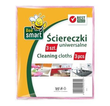 Ścierka uniwersalna bawełna 37 x 32cm BEE SMART mix kolorów 3 szt. [242701]