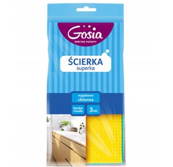 Ścierka uniwersalna mikrofibra 30 x 60cm GOSIA mix kolorów chłonna 3 szt.