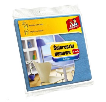 Ścierka uniwersalna mikrofibra JAN NIEZBĘDNY kol. niebieski 3 szt.