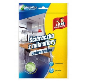Ścierka uniwersalna mikrofibra JAN NIEZBĘDNY kol. zielony do użytku bez detergentów