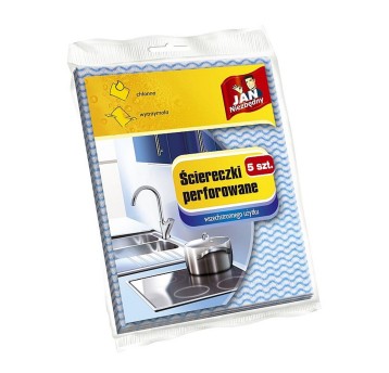 Ścierka uniwersalna wiskoza JAN NIEZBĘDNY kol. biało-niebieski 5 szt.