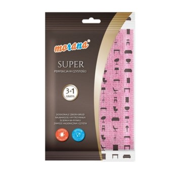 Ścierka uniwersalna włóknina 33 x 50cm MORANA Super mix kolorów bezpieczna w kontakcie z żywnością 4 szt. [M005G]