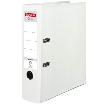 Segregator z mechanizmem A4 80mm HERLITZ Q.FILE PP kol. biały [11167079]
