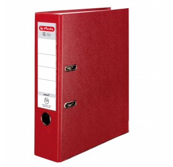 Segregator z mechanizmem A4 80mm HERLITZ Q.FILE PP kol. czerwony [11167426]
