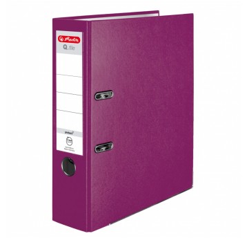 Segregator z mechanizmem A4 80mm HERLITZ Q.FILE PP kol. fioletowy [300004844]