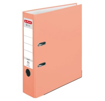 Segregator z mechanizmem A4 80mm HERLITZ Q.FILE PP kol. łososiowy [50028481]