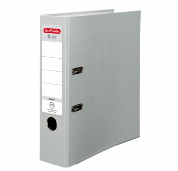 Segregator z mechanizmem A4 80mm HERLITZ Q.FILE PP kol. popielaty [11167459]