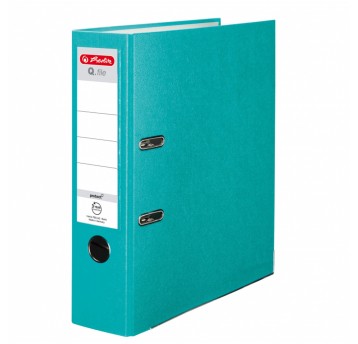 Segregator z mechanizmem A4 80mm HERLITZ Q.FILE PP kol. turkusowy [11178928/300023547]