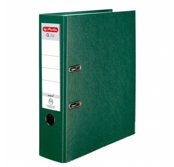 Segregator z mechanizmem A4 80mm HERLITZ Q.FILE PP kol. zielony [11167434]