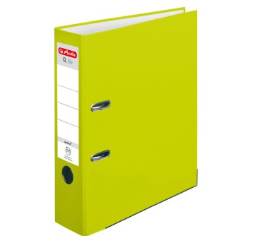 Segregator z mechanizmem A4 80mm HERLITZ Q.FILE PP kol. zielony green lemon [50022489]