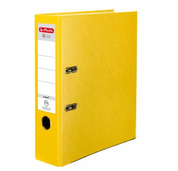 Segregator z mechanizmem A4 80mm HERLITZ Q.FILE PP kol. żółty [11167442]