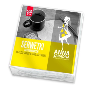 Serwetki gastronomiczne 1 warstwowe 15 x 15cm folia ANNA ZARADNA kol. biały 500 szt. [ST-AZ-000326]