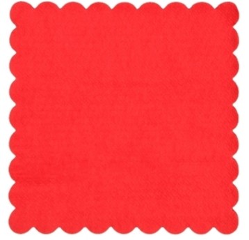 Serwetki gastronomiczne 1 warstwowe 15 x 15cm folia GAJO kol. czerwony 200 szt.