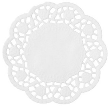 Serwetki ozdobne papier Ø10cm folia TAMIPOL kol. biały 100 szt. ażurowe pod filiżanki