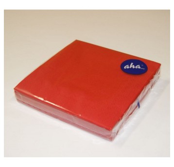 Serwetki uniwersalne papier 3 warstwowe 33 x 33cm folia AHA kol. czerwony 20 szt. składane