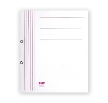 Skoroszyt oczkowy A4 BIGO 1/1 papierowy kol. biały [0019]